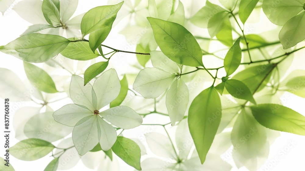 Elegant Green Leaves - Transparent Natural Beauty Elegant Green Leaves - Transparent Natural Beauty
