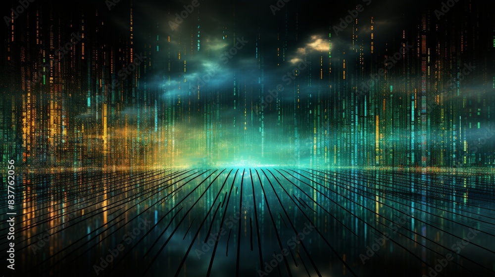 Neon Binary Downpour Futuristic Abstract Patterns Neon Binary Downpour Futuristic Abstract Patterns