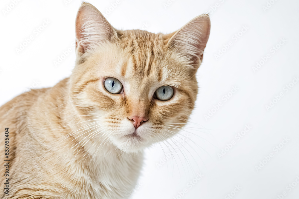 Close Up of a Curious Cat with Blue Eyes Close Up of a Curious Cat with Blue Eyes
