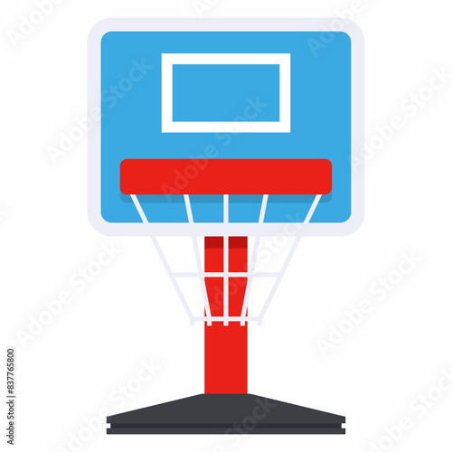 Children's basketball hoop vector cartoon illustration isolated on a white background.