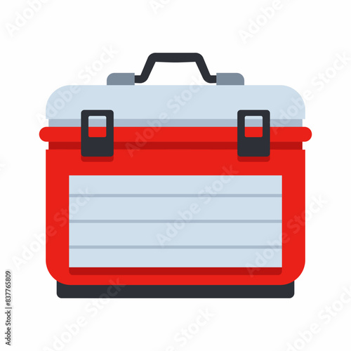 Tool box with drawers vector cartoon illustration isolated on a white background.