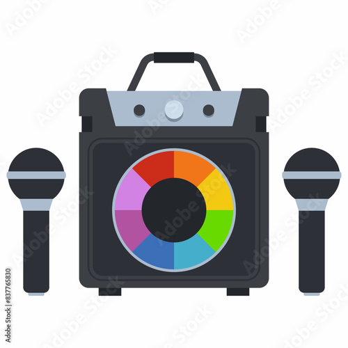 Karaoke machine for adult vector cartoon illustration isolated on a white background.