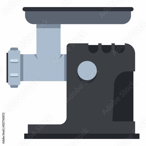 Electric meat grinder vector cartoon illustration isolated on a white background.