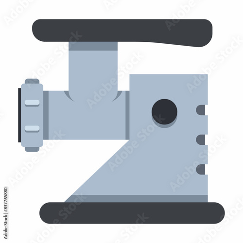 Meat grinder machine vector cartoon illustration isolated on a white background.