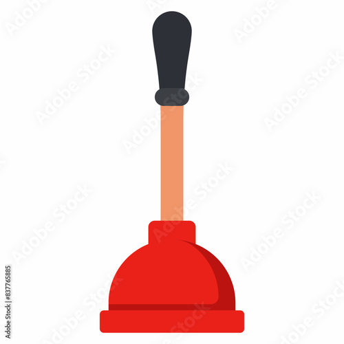 Water closet plunger vector cartoon illustration isolated on a white background.