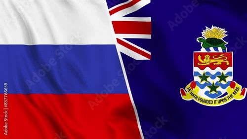 Russia and Cayman Islands Flag Loop photo