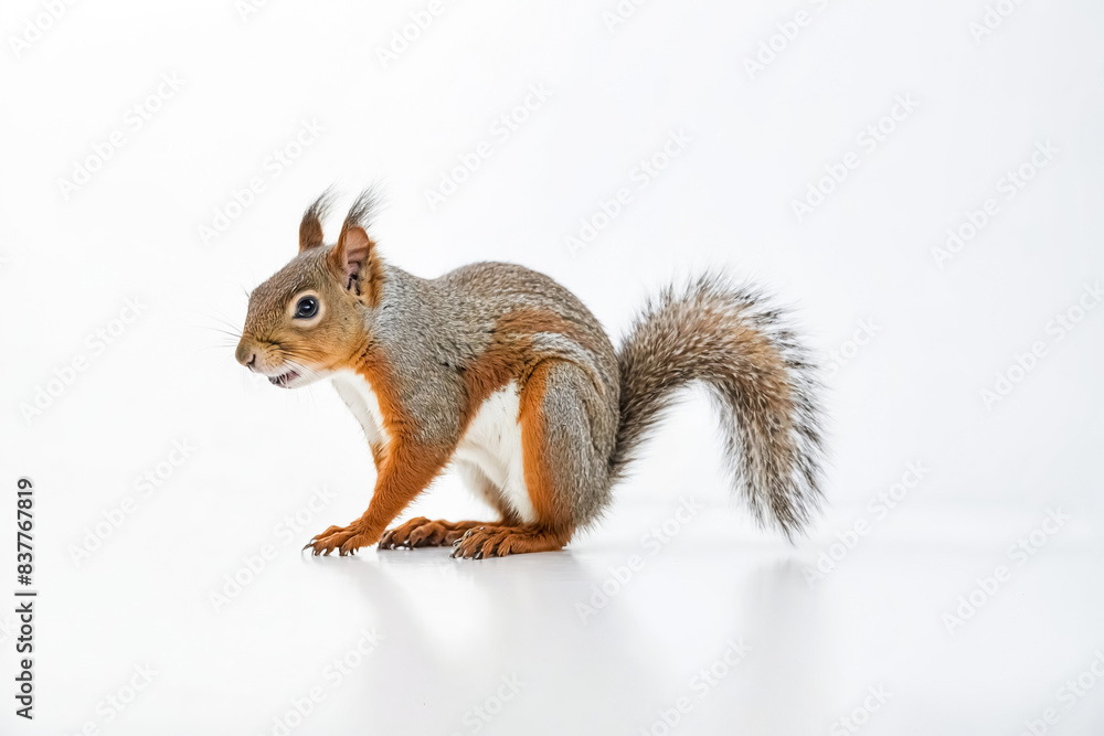 Red Squirrel on White Background Red Squirrel on White Background
