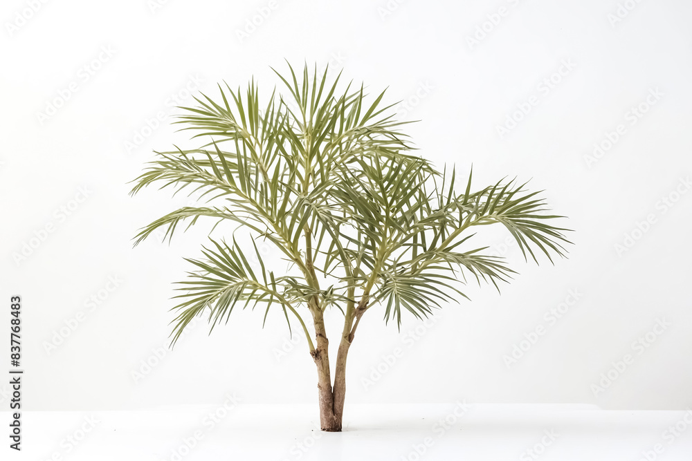 Fototapeta premium Small palm tree on a white background