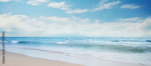 Scenic sandy beach with copy space image.
