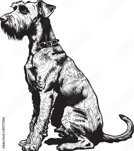 Airedale Terrier dog clipart, Airedale Terrier black vector