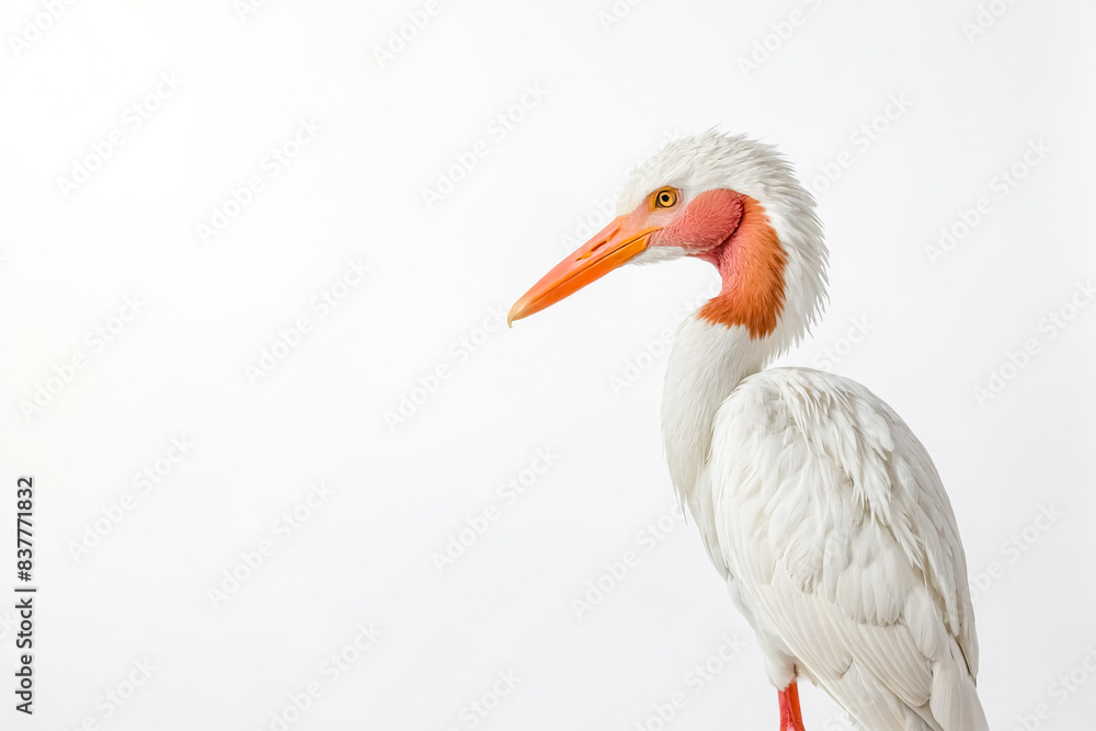 Obraz premium White Bird with Orange Beak and Neck