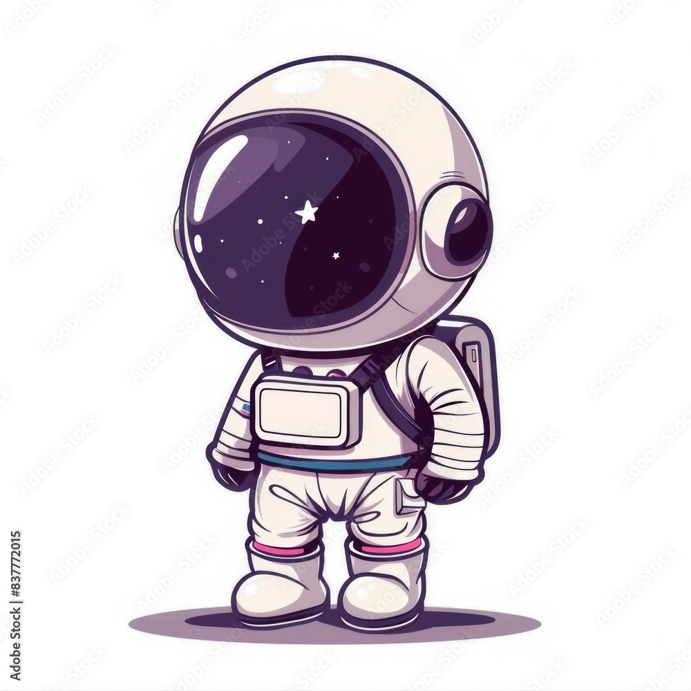 Cute Little Astronaut on chibi picture. Cartoon happy drawn characters Cute Little Astronaut on chibi picture. Cartoon happy drawn characters