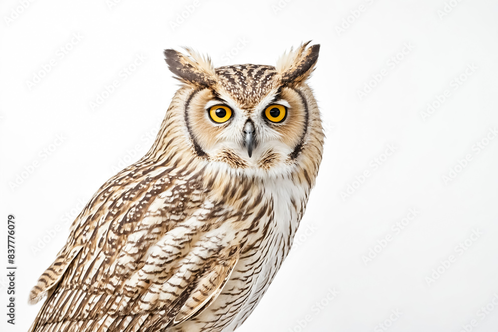 Close-up of a Eurasian Eagle-Owl with Intense Yellow Eyes Close-up of a Eurasian Eagle-Owl with Intense Yellow Eyes