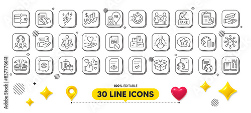 Sports arena, Home facility and Petrol station line icons pack. 3d design elements. Ethics, Payment methods, Discrimination web icon. Global business, Budget, Buying house pictogram. Vector