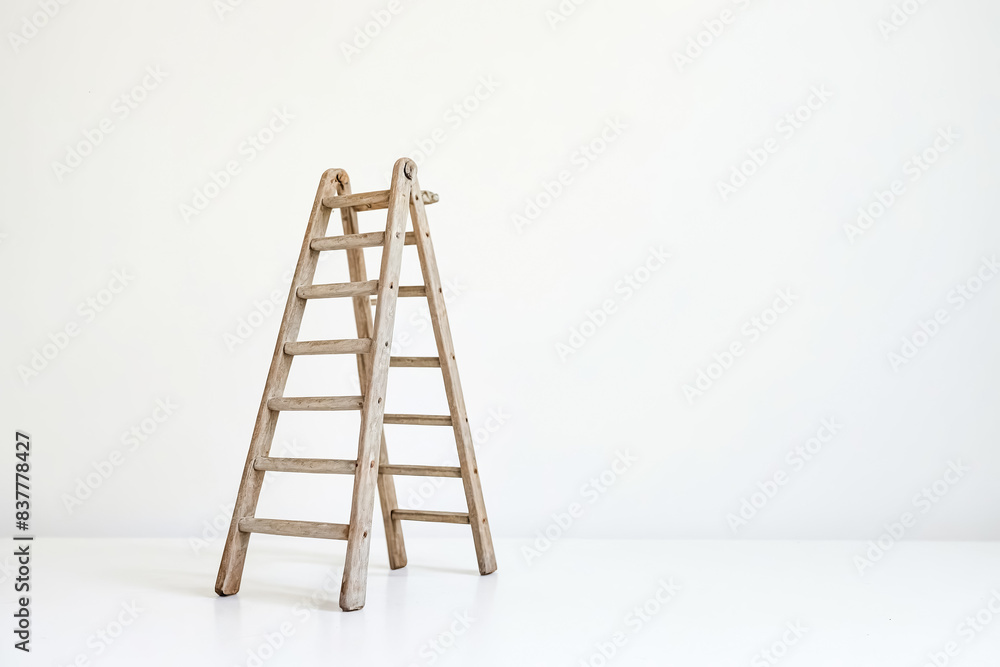 Wooden ladder on white background Wooden ladder on white background