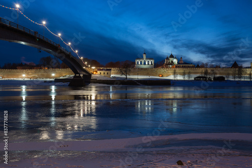 View of Volkhov river and Novgorod Kremlin photo