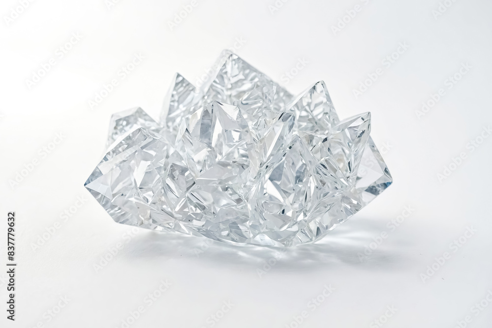 Crystal Cluster on White Background Crystal Cluster on White Background