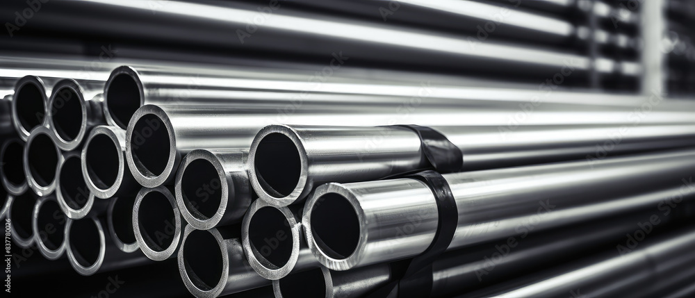 Stacked Industrial Metal Tubes Stacked Industrial Metal Tubes