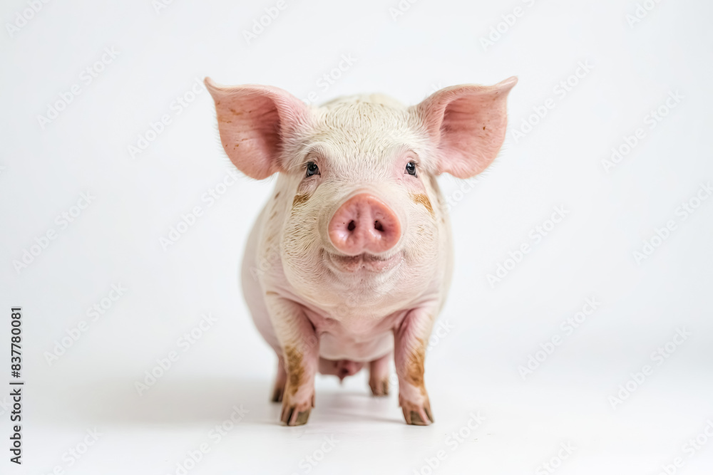 Portrait of a cute piglet looking at the camera Portrait of a cute piglet looking at the camera