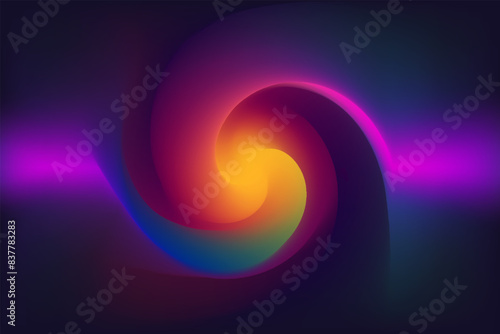 abstract background with colorful swirls, a purple and orange spiral is shown with a purple and orange swirl, abstract background with glowing lines © DesignerSaidur