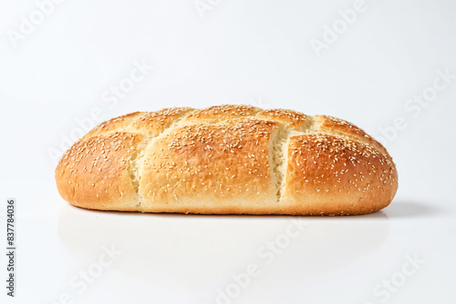Sesame Seed Bread Loaf on White Background