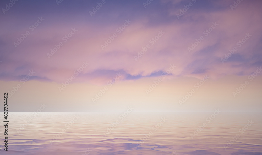 Gentle sunrise fog vanilla color reflected in water surface. Gentle sunrise fog vanilla color reflected in water surface.