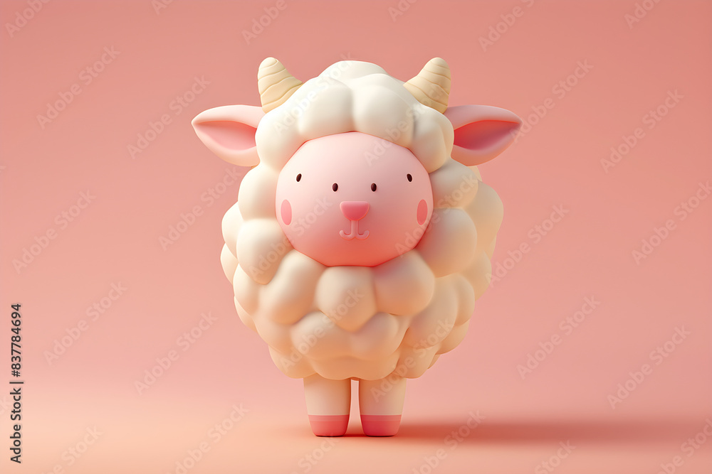 A front shot of a lovely sheep ice cream A front shot of a lovely sheep ice cream
