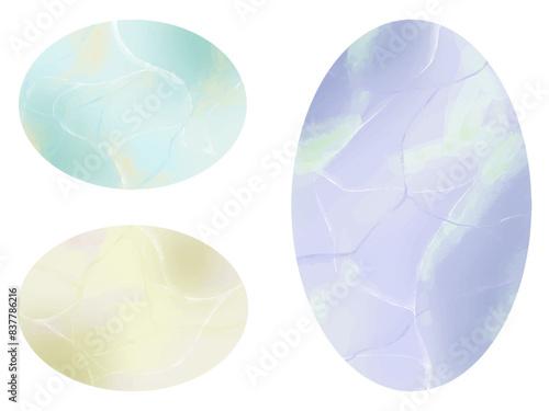 水彩風の抽象的な円形のフレーム