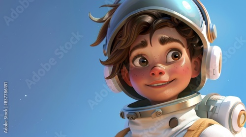 Generates artificial intelligence based on a cartoon kid in a spacesuit