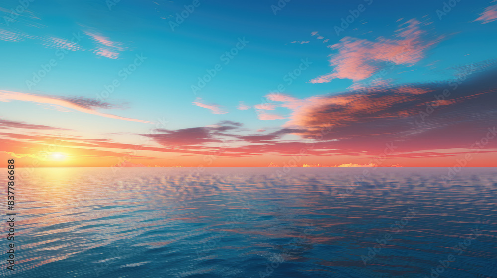 Tranquil Sunset Over Calm Ocean Tranquil Sunset Over Calm Ocean
