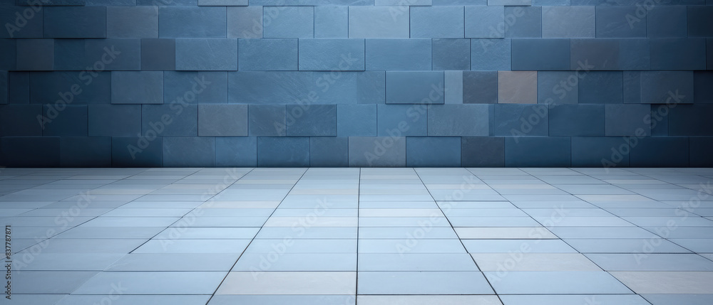 Modern Blue Tiled Wall and Floor Modern Blue Tiled Wall and Floor