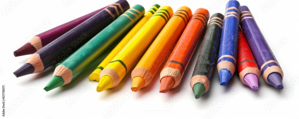 Colorful crayons on a white background Colorful crayons on a white background