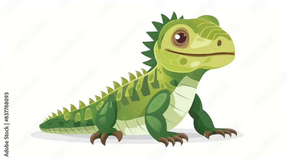Isolated cartoon iguana illustration on white Isolated cartoon iguana illustration on white