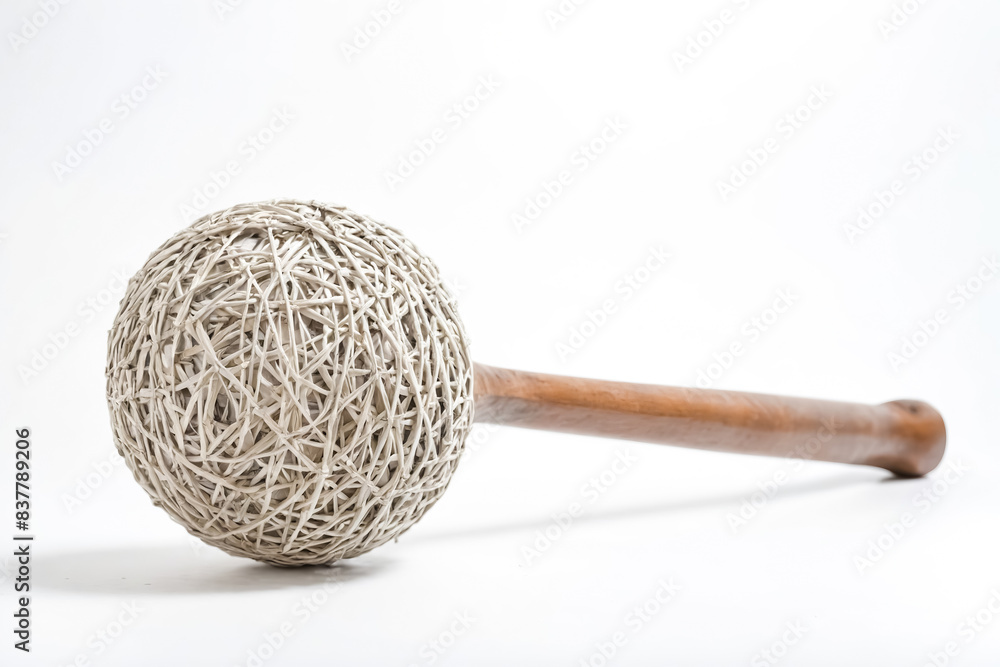 Close-up of a wicker ball on a white background Close-up of a wicker ball on a white background