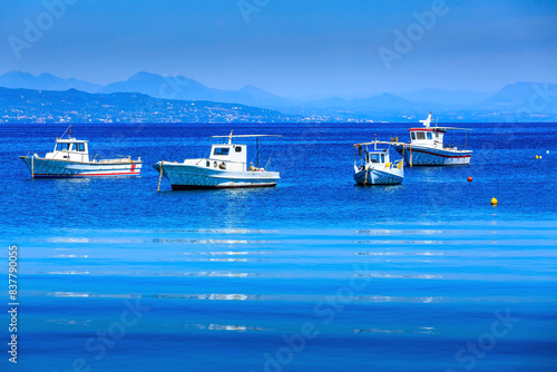 Fishing boats in Messinia, Greece photo