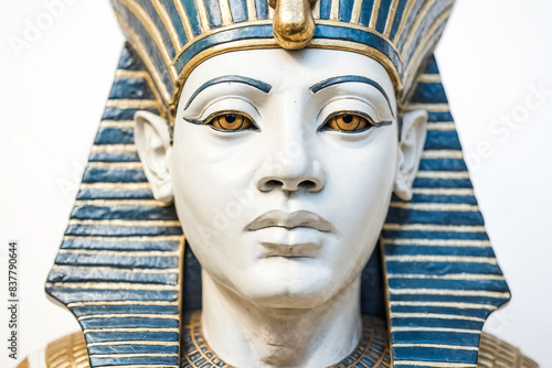 Close-up of a Pharaoh Statue with Golden Eyes