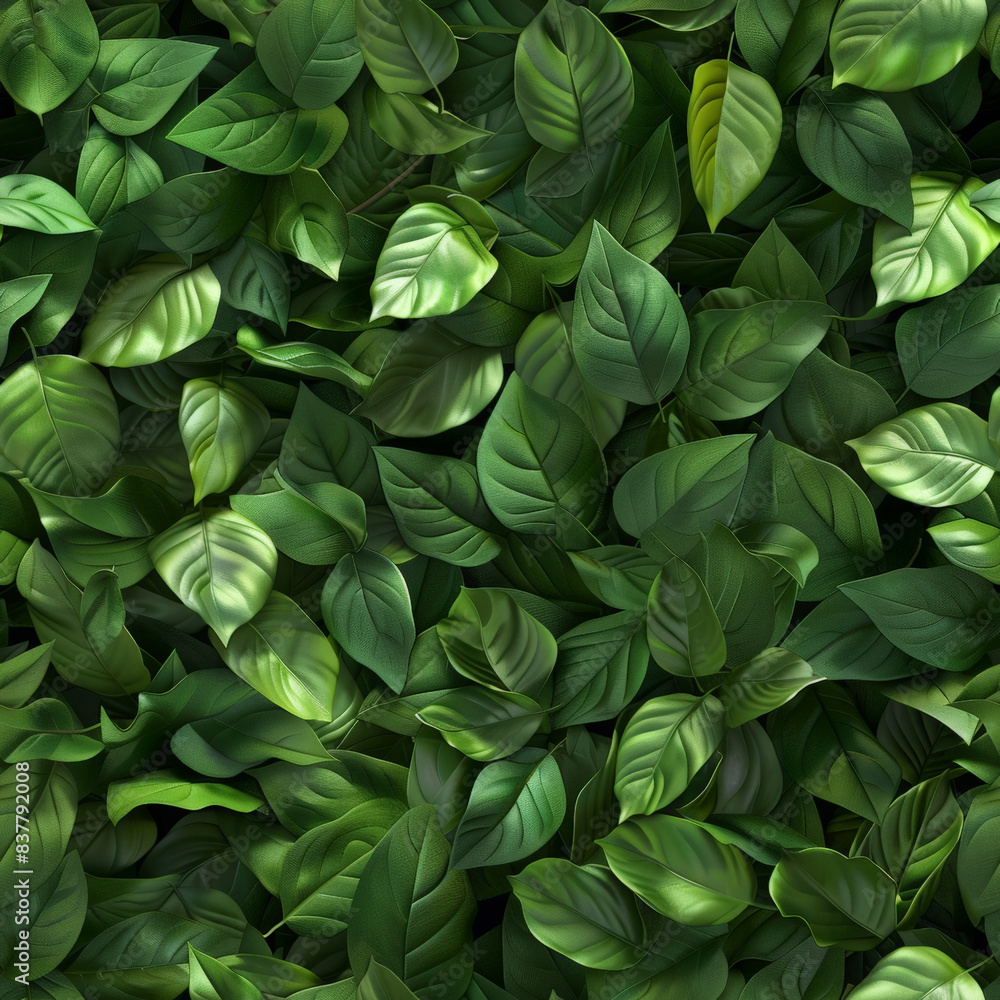 Lush Green 3D Leaves Texture - Seamless Array of Realistic Foliage Background Lush Green 3D Leaves Texture - Seamless Array of Realistic Foliage Background