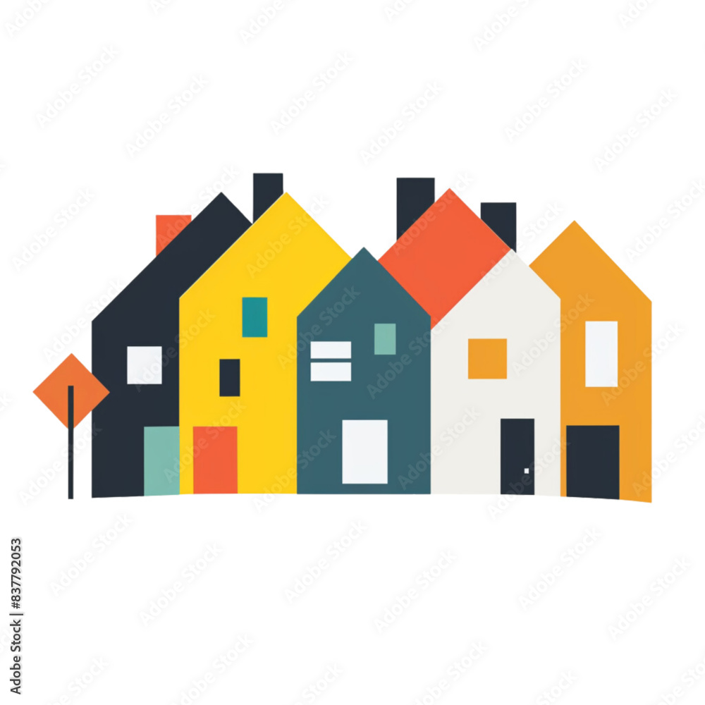 Fototapeta premium Building, clip art style, images for creating graphic works.