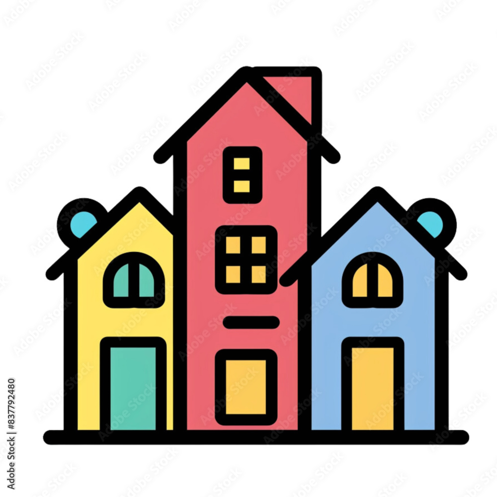 Building, clip art style, images for creating graphic works. Building, clip art style, images for creating graphic works.