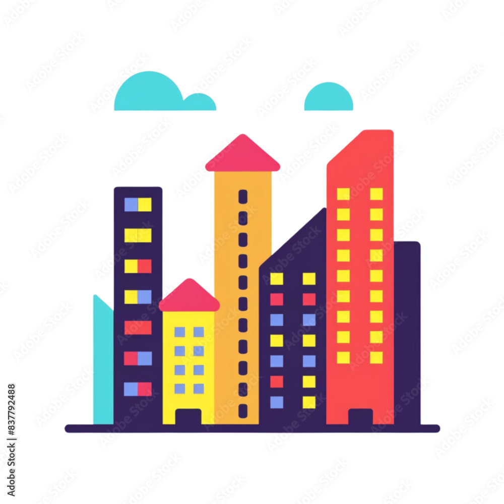 Building, clip art style, images for creating graphic works. Building, clip art style, images for creating graphic works.