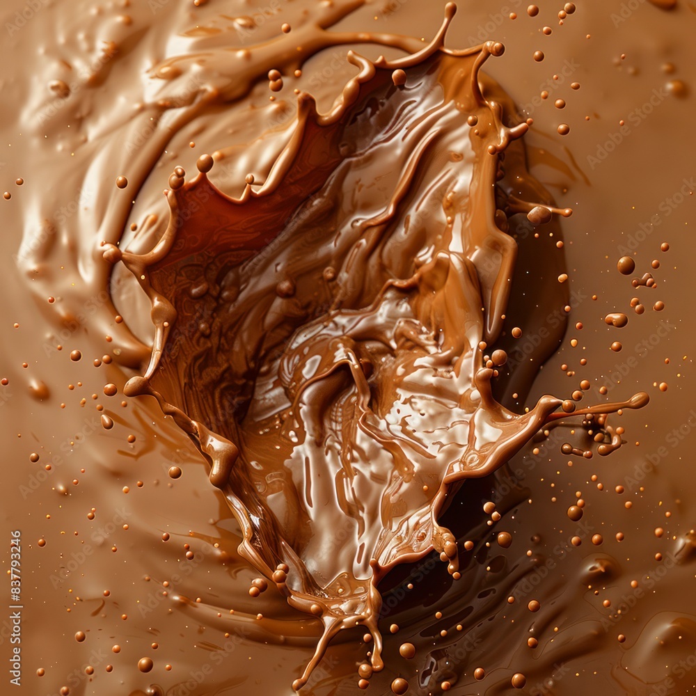 Photo of a chocolate cream waves Photo of a chocolate cream waves