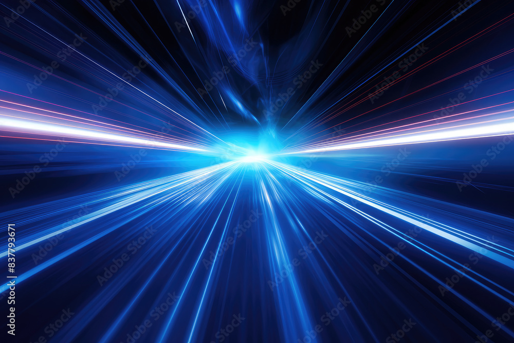 Fototapeta premium Hyperspace Travel Light Speed Abstract Background
