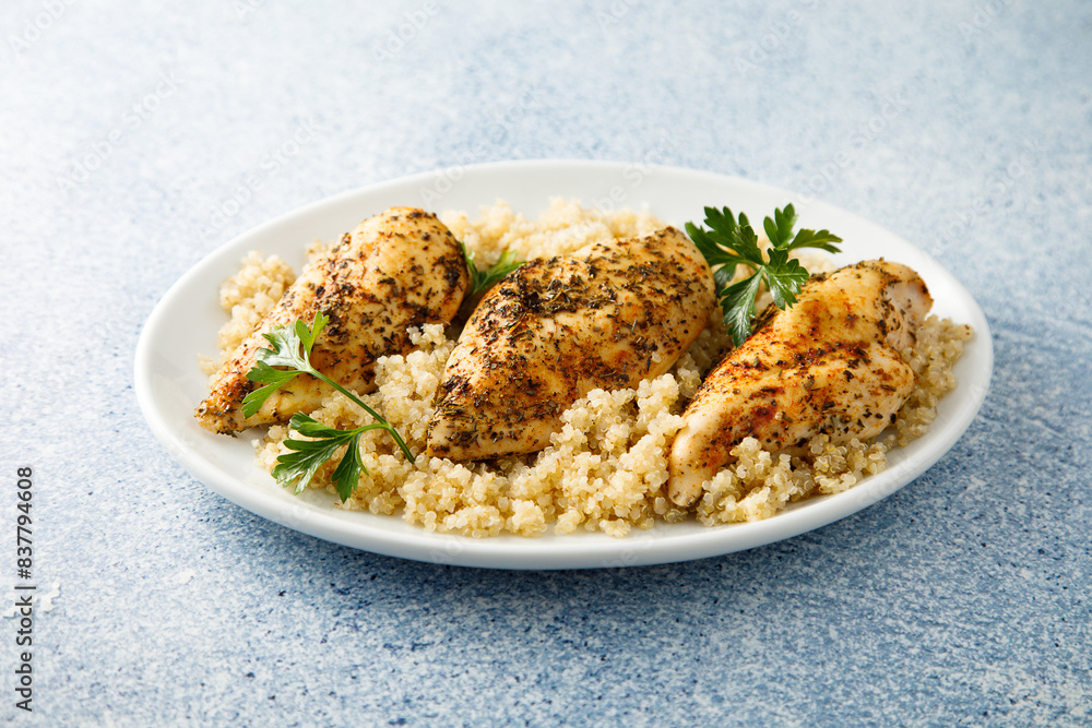 Baked chicken fillet with quinoa and herbs Baked chicken fillet with quinoa and herbs