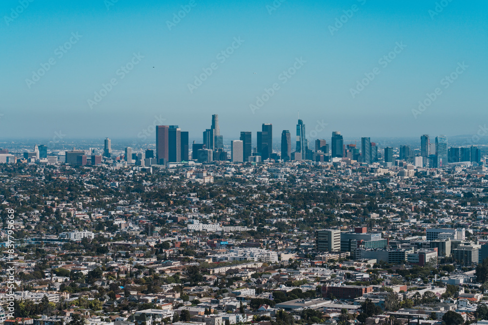 Skyline of Downtown Los Angeles, Griffith Observatory, California. Los Angeles, often referred to by its initials L.A., is the most populous city in the U.S. state of California. Skyline of Downtown Los Angeles, Griffith Observatory, California. Los Angeles, often referred to by its initials L.A., is the most populous city in the U.S. state of California.