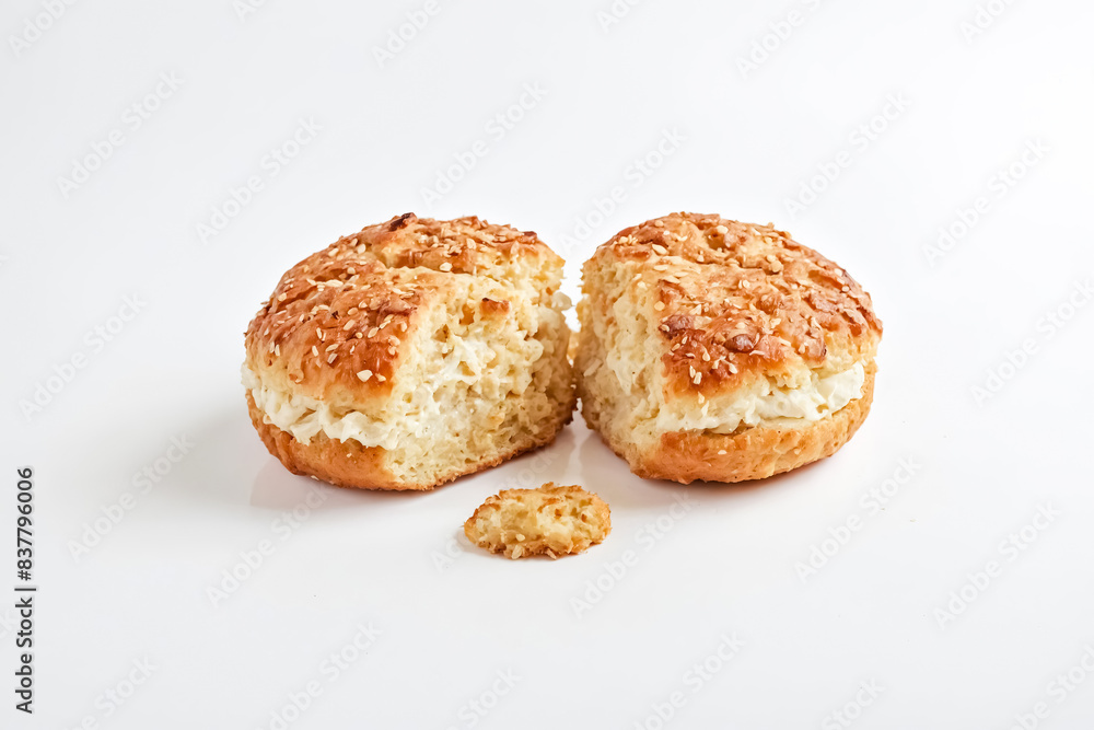 Sesame seed bun with cream cheese filling Sesame seed bun with cream cheese filling