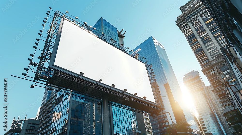 Fototapeta premium empty white billboard for logo, ad, banners and other presentations