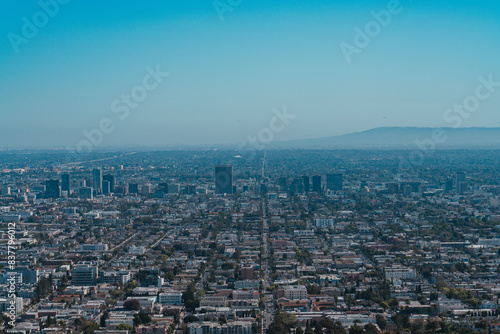 Skyline of Koreatown, Los Angeles, Griffith Observatory, California.  Normandie Avenue is one of Los Angeles County's longest north–south streets,  Griffith Observatory, Los Angeles, California © youli zhao