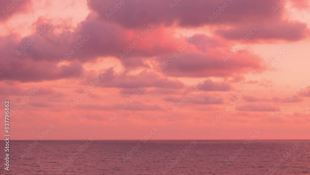 Amazing Sunset Sun Puffy Clouds in Colorful Sky and Ocean, Time Lapse, Slow Motion. Lilac Pink Red Coral Colored Sunset Sky Clouds and Sea. Incredible Multicolored Evening Sunset Seascape, Timelapse. Amazing Sunset Sun Puffy Clouds in Colorful Sky and Ocean, Time Lapse, Slow Motion. Lilac Pink Red Coral Colored Sunset Sky Clouds and Sea. Incredible Multicolored Evening Sunset Seascape, Timelapse.