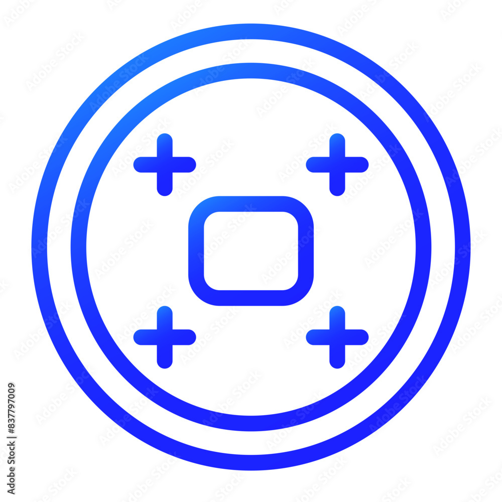 Chinese coins gradient icon style Chinese coins gradient icon style