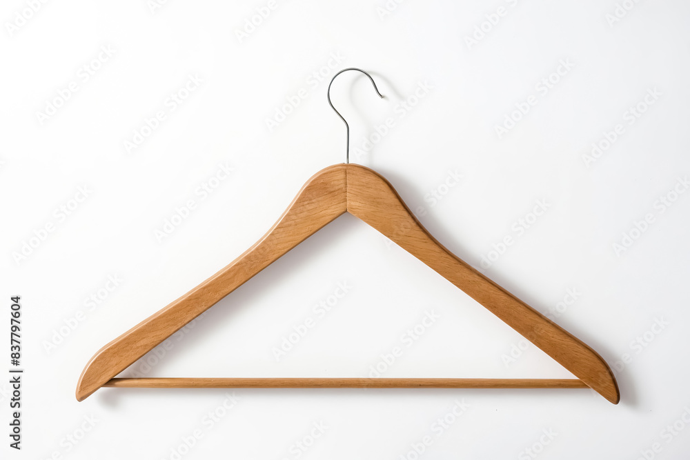 Wooden Clothes Hanger on White Background Wooden Clothes Hanger on White Background